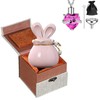 ANTESCORT Ceramic Small Cremation Urn for Pet Ashes with Rabbit