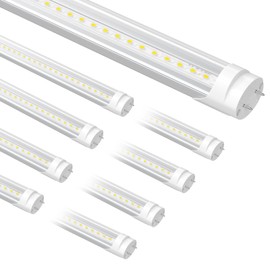 SUSLUM 8-Pack Fluorescent Light Bulbs Replacement 4FT, T8 LED Bulbs 4 Foot Type A+B, 24W (65W Equivalent) 3200LM, 5000K Daylight, 48 Inch Tube, F32T8 or F40T12 LED Replacement, Non-Dimmable
