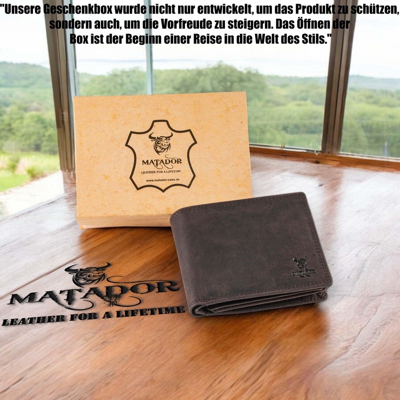 MATADOR® 6404 Men's Wallet with RFID Protection, dark brown