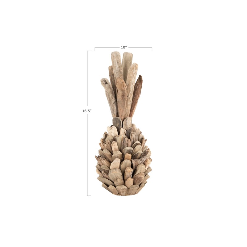 Creative Co-op Pure Driftwood Pineapple Decoration, Brown