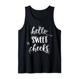Hello Sweet Cheeks Tank Top, black, s