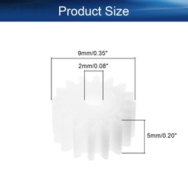 Bettomshin Plastic Gear 162A 0.5 Modulus Pulley Belt Shaft Robot RC Motor Hand DIY Mechanical Parts Kit White 10pcs