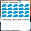 20 Pcs Adhesive Pencil Holders for Desk,Blue Silicone Pen &