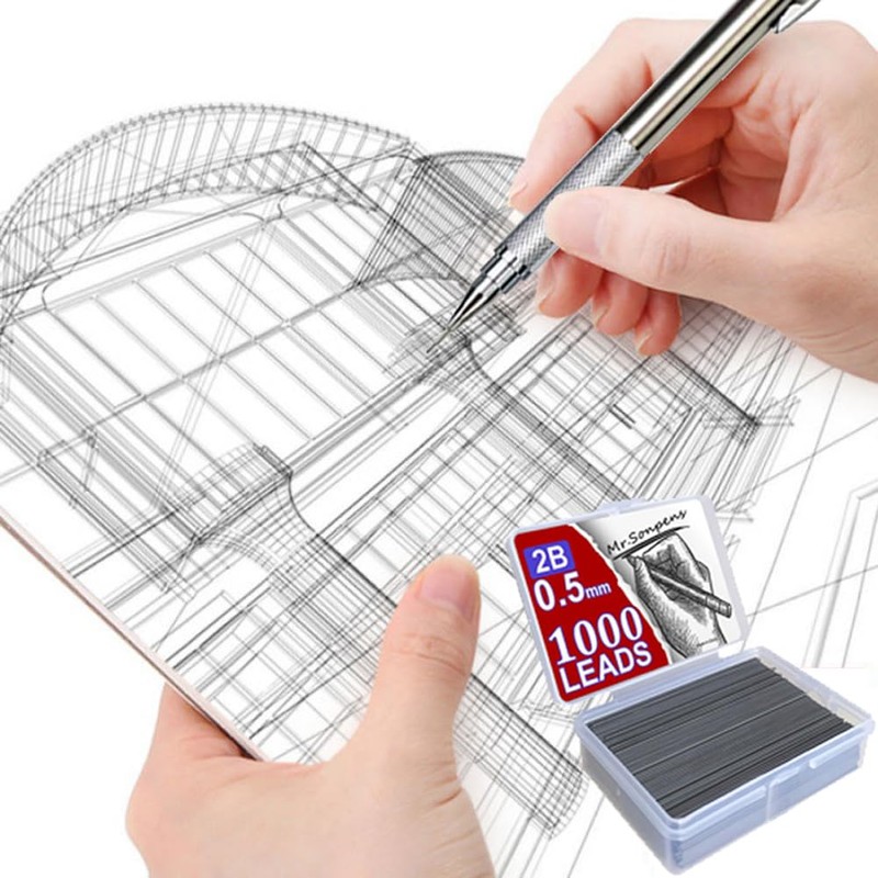 MROOFUL 500Pcs Mechanical Pencil Lead Core 0.5 0.7 0.9 1.3