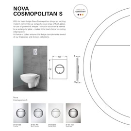Grohe Nova Cosmopolitan 37601SH0 S S Size Toilet Actuator Plate with Alpine White 130 x 172 mm