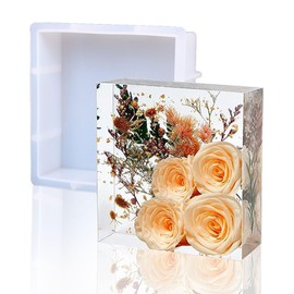 BIGEBO Large Square Silicone Molds for Resin, 6.7x6.7x2 Inch Deep Rectangular Resin Silicone Mold for Epoxy Resin Casting Flower Preservation DIY Home Décor Projects