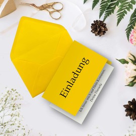 Folded cards, DIN A6 – C6, wet sealing, with inlay 25 Karten-Sets Honey Yellow