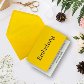 Folded cards, DIN A6 – C6, wet sealing, with inlay 25 Karten-Sets Honey Yellow