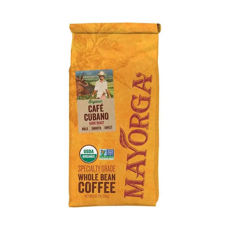 Mayorga USDA Organic Café, Dark Roast, Whole Bean Coffee, 2lbs