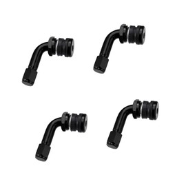 REPAIROCK 4pcs Metal 90 Degree Valve Stem Vacuum Tyre Valve Stem Extension Extenders Adapter for Car Motorcycle Black Auto Replacement Parts