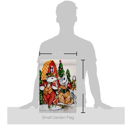 Angeleno Heritage Holiday Mouses Garden Flag Winter Christmas Santa Marry Xmas Present Reindeer Season Wintertime Snow House Decoration Banner Small Yard Gift Double-Sided, Made in USA