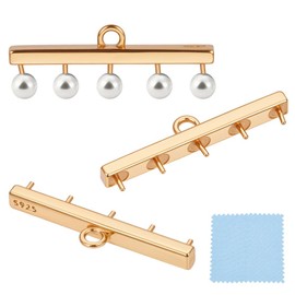 GOMAKERER 1 Pc Sterling Silver Pin Bail Peg Pendant, 18mm Wide Golden Metal Cup Pearl Bail Peg Pendant Charm Eye Pin Peg Bail Clasp Connector for Half Drilled Beads Jewelry Making, Pin: 0.6mm