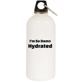 Los Drinkware Hermanos I'm So Damn Hydrated - White Water Bottle with Carabiner 20oz