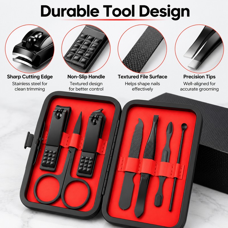 Nail Clipper Set with Manicure & Pedicure Tools – Multi-Function