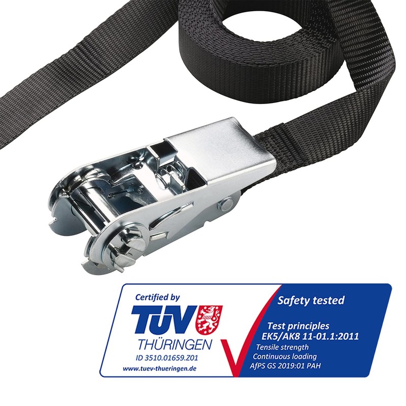 Master Lock 3108EURDAT Certified Ratchet Strap, Black, 5m x 25mm