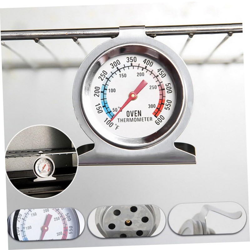 Mikinona 2 Stainless Steel Oven Thermometers Large Easy-to-Read Display for