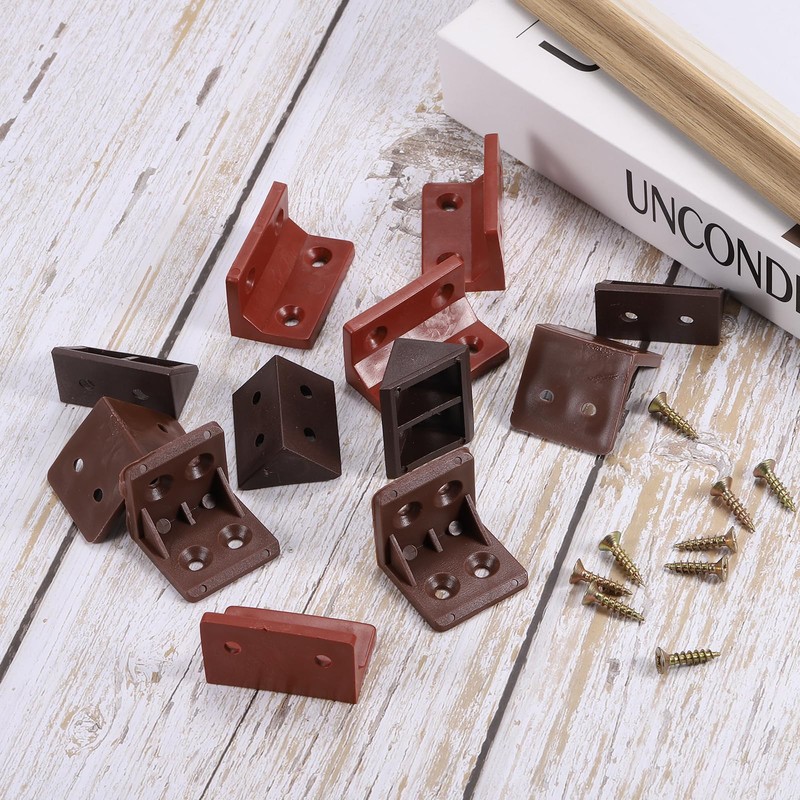 sourcing map 24Pcs 90 Degree Plastic Corner Braces, 14x13x9mm Nylon