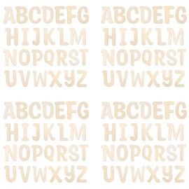 KEILEOHO Pack of 104 Wooden Letters 10 cm, 2 mm Thick Wooden Letters for Crafts and Painting for Decoration, DIY Crafts, 26 Letters