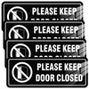 4 Pack- Please Keep Door Closed Signs Self-Adhesive, 8x3Inch Acrylic