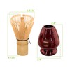 Matcha Tea Whisk Set - Bamboo Chasen and Red with