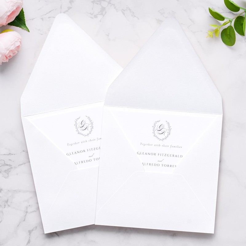 50 PCS/Pack Square Envelopes, Euro Flap White Envelopes