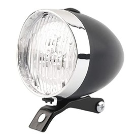 BlueSunshine Vintage Retro Bicycle Bike Front Light Lamp 3 LED Headlight with Bracket (Black)