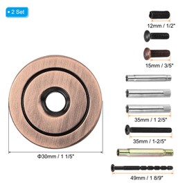 PATIKIL Door Hole Cover Plate, 1-1/5 Inches Zinc Alloy Circle Deadbolt Cover Plate Door Reinforcement Plate for Door Hole Filling (Chrome Plated, 2 Set)