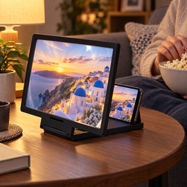 3D HD Phone Screen Magnifier Stand, Foldable 2-3X Mobile Video Screen Amplifier for Smartphone Viewing