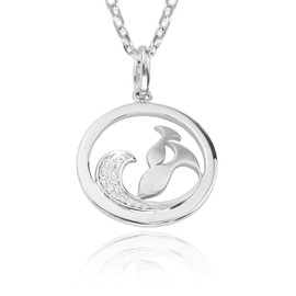 Silver Chain Necklace 925 Silver with Zodiac Sign, Sterling Silver, Cubic Zirconia
