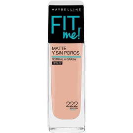 Maybelline Base de Maquillaje Fit Me Matte, 128 Warm Nude + Super Natural Polvo Compacto Matte, 220 Nat Beige, 12 gr