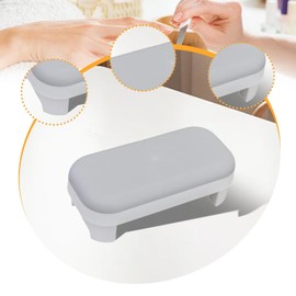 Milageto Nail Arm Rest Nail Hand Rest Stand Table Desk Station Nail Art Accessories Tool Cushion Hand Rest Pillow for Salon Technician, gray