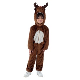 Smiffys Brown Reindeer Costume with Hooded Onesie