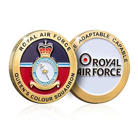 The Koin Club Royal Air Force Queens Colour Squadron Gold Spoof Challenge Coin Commemorative