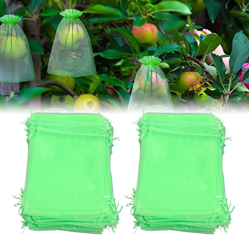 100PCS Fruit Protection Netting Bag Reusable Garden Mesh Barrier Bag