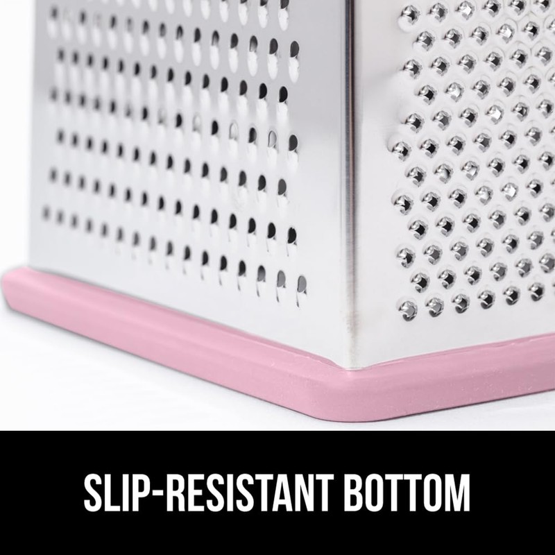 GORILLA GRIP 4-Sided 100% BPA-Free Cheese Grater With Container, Stainless