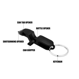 BeerCrazy Beer Shotgun tool bottle opener keychain Metal Gift Package for parties，gift，drinking lovers shotgunning tool (White)