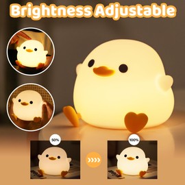 Ammonite Ammonite DoDo Ente Nachtlicht, Niedliche Weiches Silikon Enten Lampe fr Kinder, Wiederaufladbare LED Dimmbar Nachttischlampe mit 20 Minuten Timer, Geschenke fr Jungen, M?dchen, Frauen