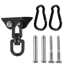 OWTWCNL Hammock Hanging Kit, Heavy Duty 360 ° Rotating Swing Hanger Kit, Durable Hammock Hooks for Hanging Hammock Chair, Aerial Yoga, Boxing Sandbags, Swings (Black, 1pcs)