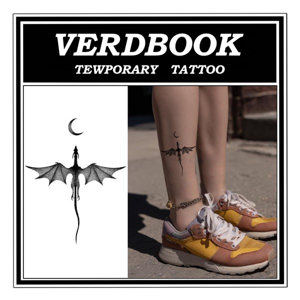 VERDBOOK Waterproof Temporary Tattoos: 2-Sheet Tattoo Kit with Realistic Body