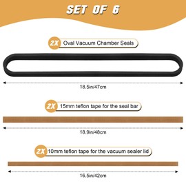 Replacement Parts for Weston Pro 2300,PRO-2100,Pro-3500 Vacauum Sealer Models Maintenance Kit for Weston Pro-Series Vacuum Sealer（2pcs Oval Vacuum Chamber Seals & 4pcs Seal Bar Tapes）
