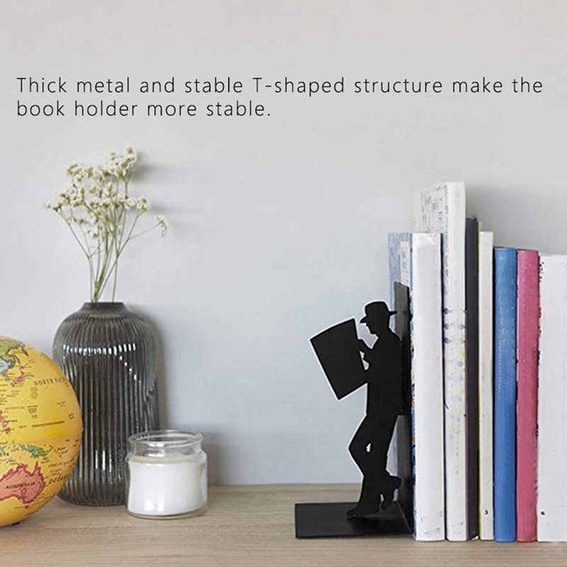 Wrought Iron Figure Book Stand Readers Book Stand Bookshelf Ornaments