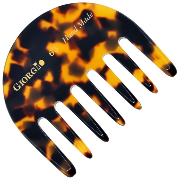 Giorgio G63 Wide Tooth Comb Detangling Comb, Pocket Comb and Travel Comb Wide Tooth Combs for Women for Thick Hair, Hair Detangler Comb For Wet and Dry Everyday Care. Handmade, Saw-Cut, and Polished
