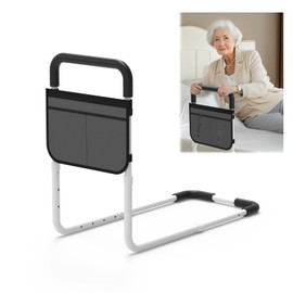OCBAiLi Bed Rails for Elderly Adults Safety, Bedside Mobility Assistant Railing Medical Support Bar with Storage Pocket & Fixing Strap, Fits King, Queen, Full, Twin Beds