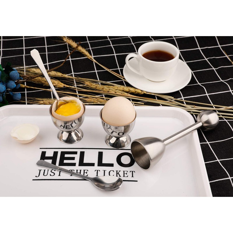 Egg Cracker Topper Cutter Set for Soft Boiled Eggs Stainless