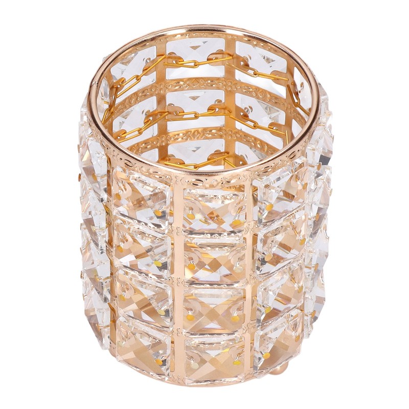 Crystal Makeup Brush Holder European Style Rounded Crystal Glass Cosmetic
