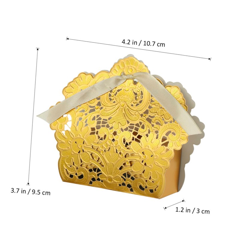 WHAMVOX 50pcs Wedding Favor Boxes Hollow Craft Paper Candy Boxes