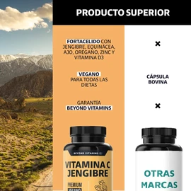 Vitamina C Capsulas Potenciada Con Antioxidantes Y Anti-inflamatorios, Jengibre, Equinácea, Ajo, Capsulas Aceite Orégano, Zinc Y Vitamina D3 -