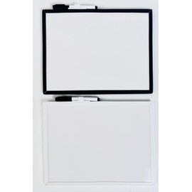 Regent products Corp 2- Pack Dry Erase Boards 8.5 x 11” with Black Dry Erase Markers with Eraser tip Small Mini White Board for Sports Learning Adults and Students Light Weight and Portable