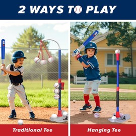 AuntyFey Tball Set, Tee Ball Set, Kids Baseball Bat, Tball Set for Toddlers 3-5, Toddler Baseball Bat, T Ball Sets for Kids 3-5 Boy, Blue