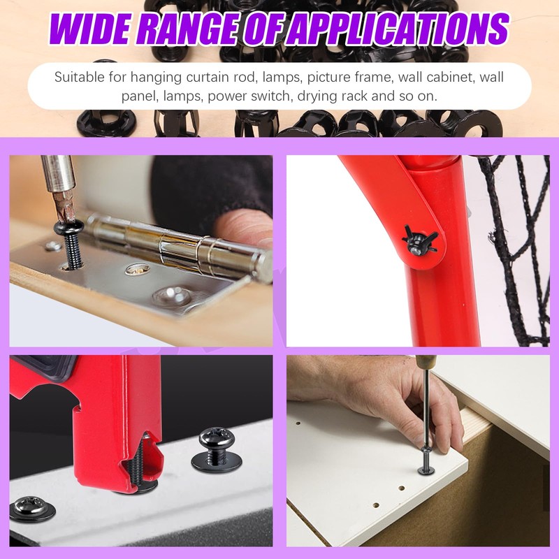 Swpeet 90Pcs M4 M5 M6 Hollow Jack Nuts with Flat